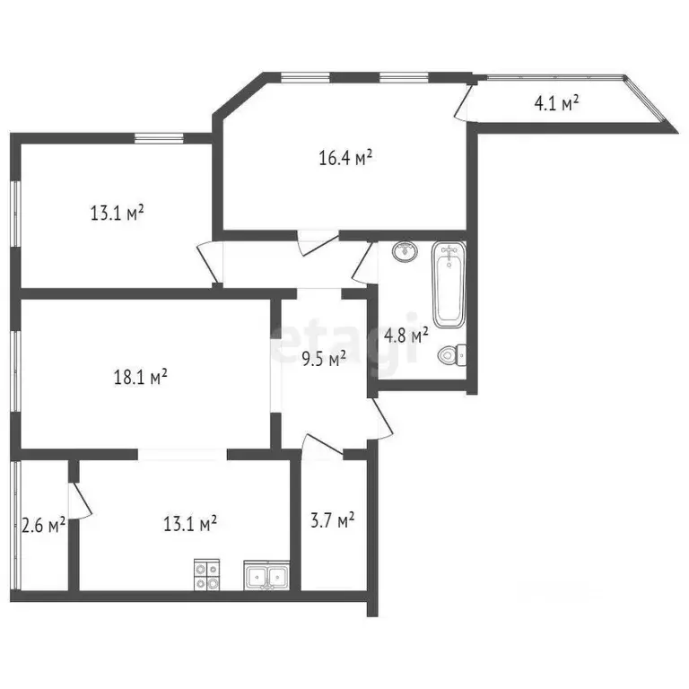 3-к кв. Санкт-Петербург ул. Бутлерова, 11к4 (78.5 м) - Фото 1