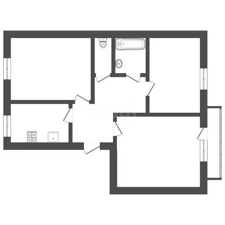 3-комнатная квартира: Ишим, улица Республики, 76 (57.3 м) - Фото 1