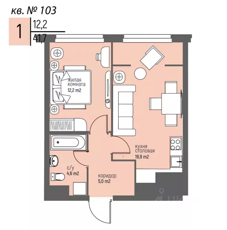 1-к кв. Нижегородская область, Нижний Новгород Спортивный мкр, ... - Фото 1