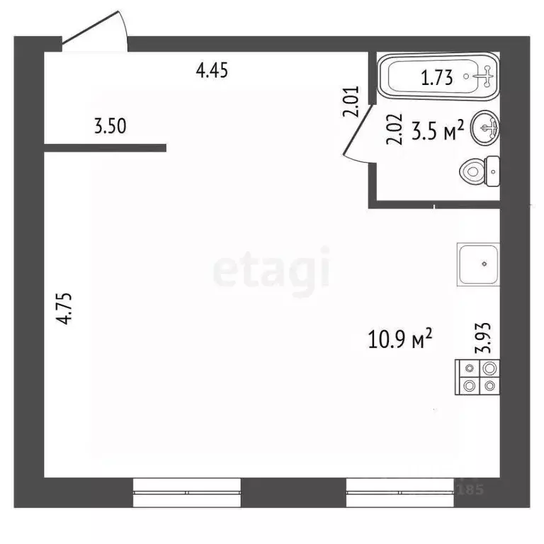 1-к кв. Самарская область, Самара бул. Ивана Финютина, 50 (36.4 м) - Фото 2