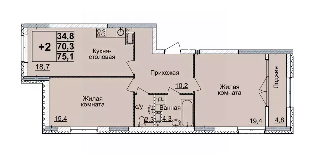 2-к кв. Нижегородская область, Нижний Новгород Горизонты Нижнего жилой ... - Фото 0