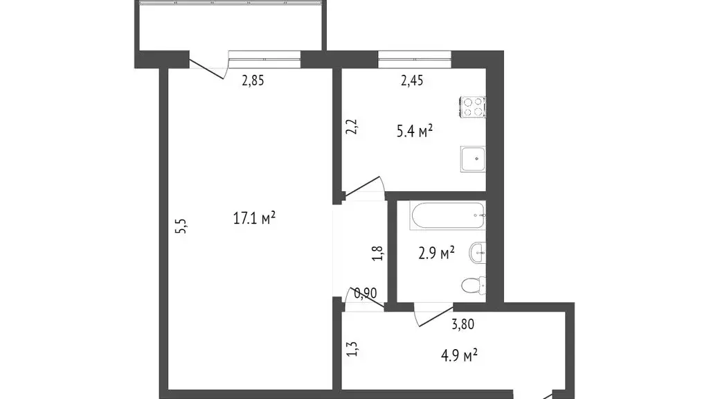 1-комнатная квартира: Ялуторовск, улица Ленина, 25 (30.1 м) - Фото 1