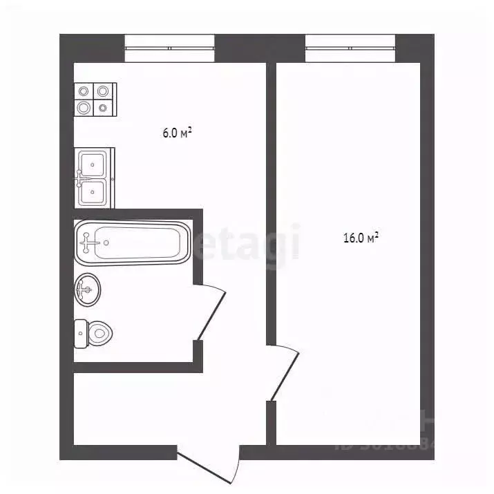 1-к кв. Саратовская область, Балашов Юбилейная ул., 26 (28.4 м) - Фото 1