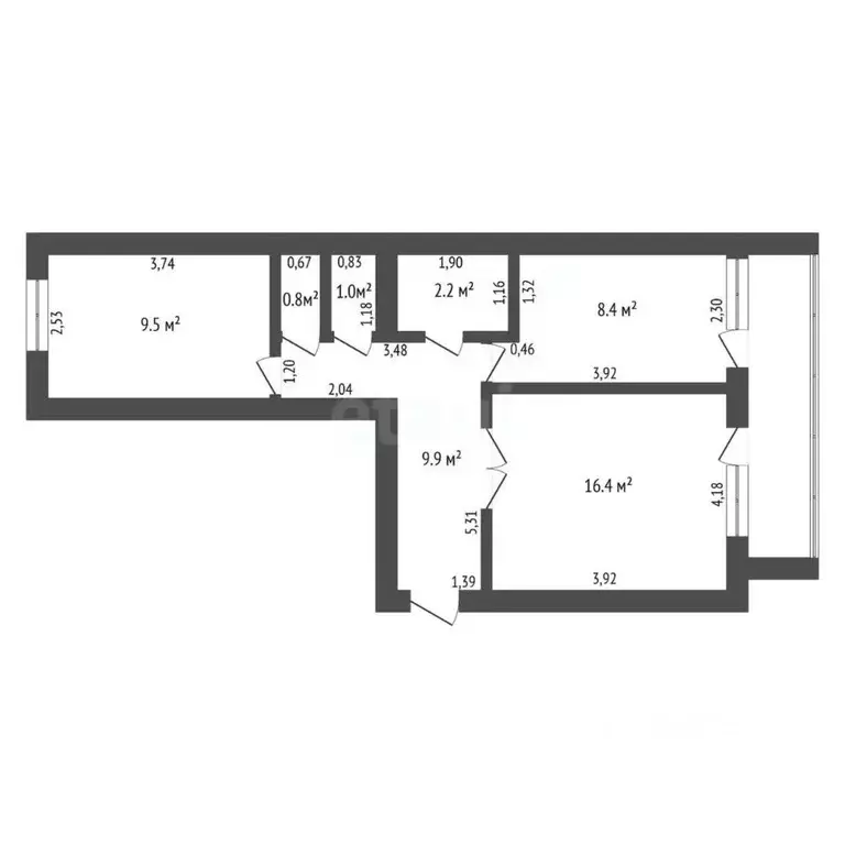 2-к кв. Амурская область, с. Ивановка ул. Партизанская, 11 (48.2 м) - Фото 1