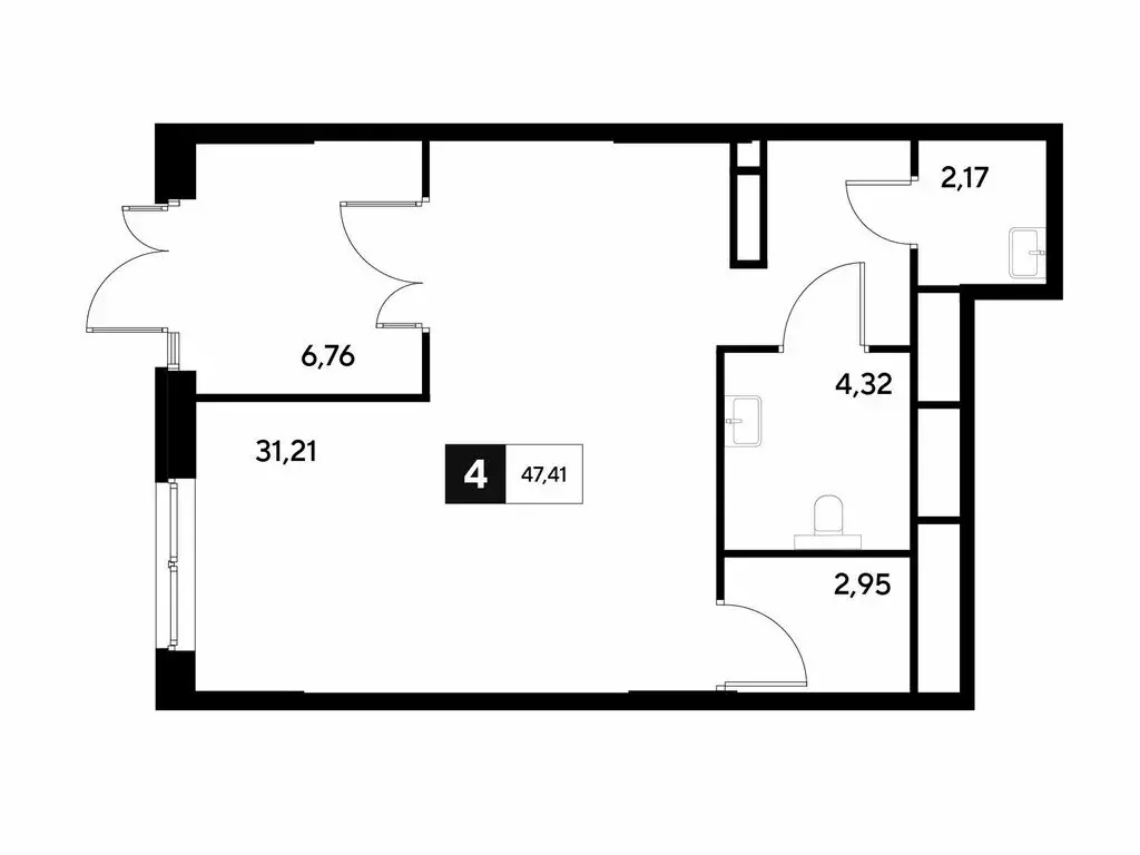 Офис (47.41 м) - Фото 1