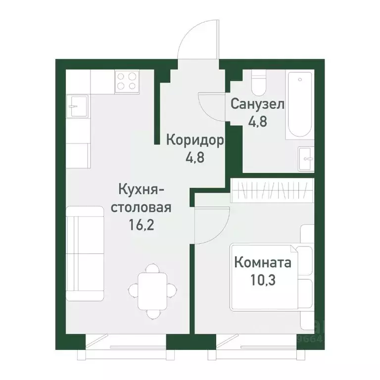 1-к кв. Челябинская область, Челябинский городской округ, пос. ... - Фото 0