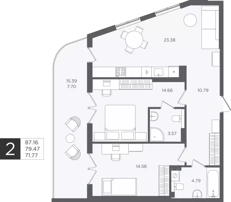 2-к кв. Калининградская область, Светлогорск ул. Нахимова (79.47 м) - Фото 1