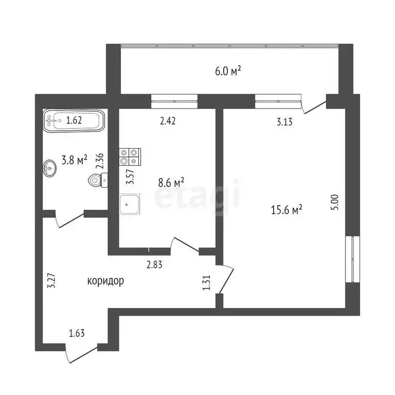 1-комнатная квартира: Тюмень, улица Самарцева, 30 (37.1 м) - Фото 0