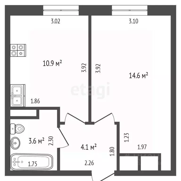1-к кв. Адыгея, Тахтамукайский район, Старобжегокайское с/пос, Новая ... - Фото 2