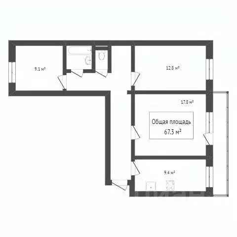 3-к кв. Томская область, Томск ул. Сергея Лазо, 25 (67.5 м) - Фото 1