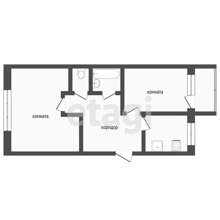 2-комнатная квартира: Ишим, улица Чехова, 102Б (45.7 м) - Фото 1