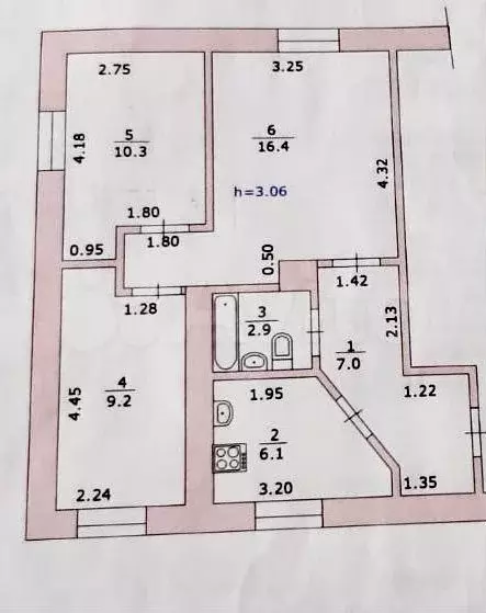 3-к. квартира, 52 м, 3/3 эт. - Фото 0