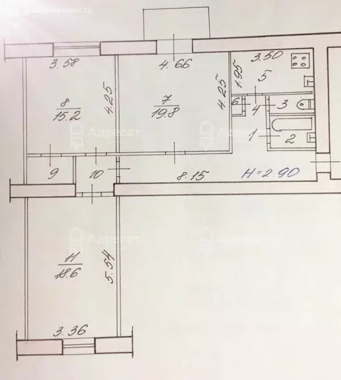 3-комнатная квартира: Волгоград, улица Аллея Героев, 3 (82.3 м) - Фото 1