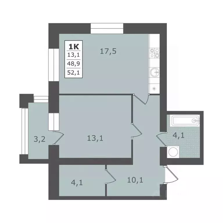 1-к кв. Ставропольский край, Ессентуки  (52.1 м) - Фото 1