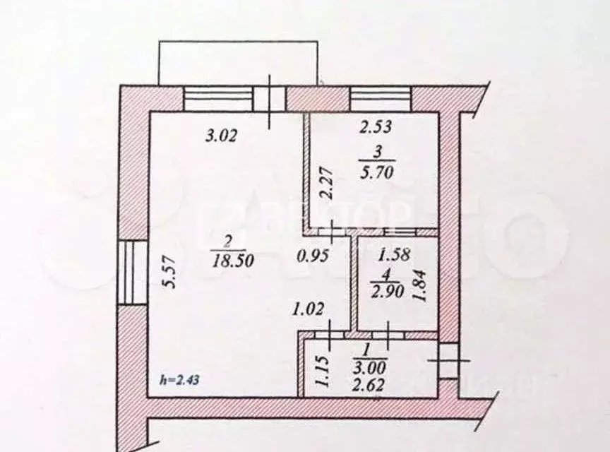 1-к кв. Ивановская область, Иваново Лежневская ул., 122 (30.0 м) - Фото 1