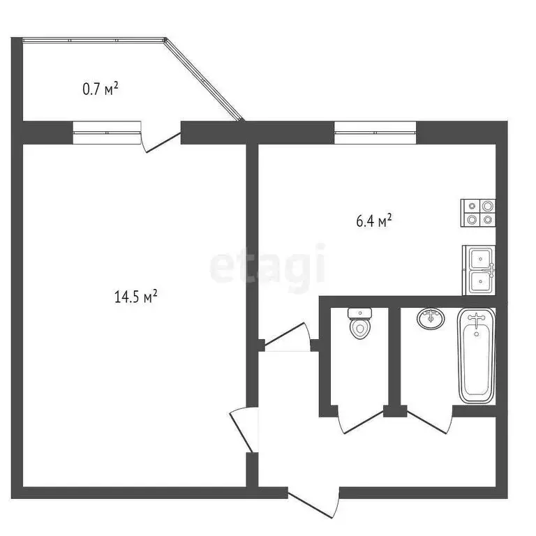 1-комнатная квартира: посёлок городского типа Икша, Рабочая улица, 11 ... - Фото 1