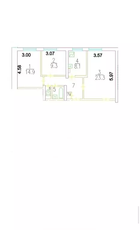 3-комнатная квартира: Москва, Онежская улица, 18к3 (66 м) - Фото 2
