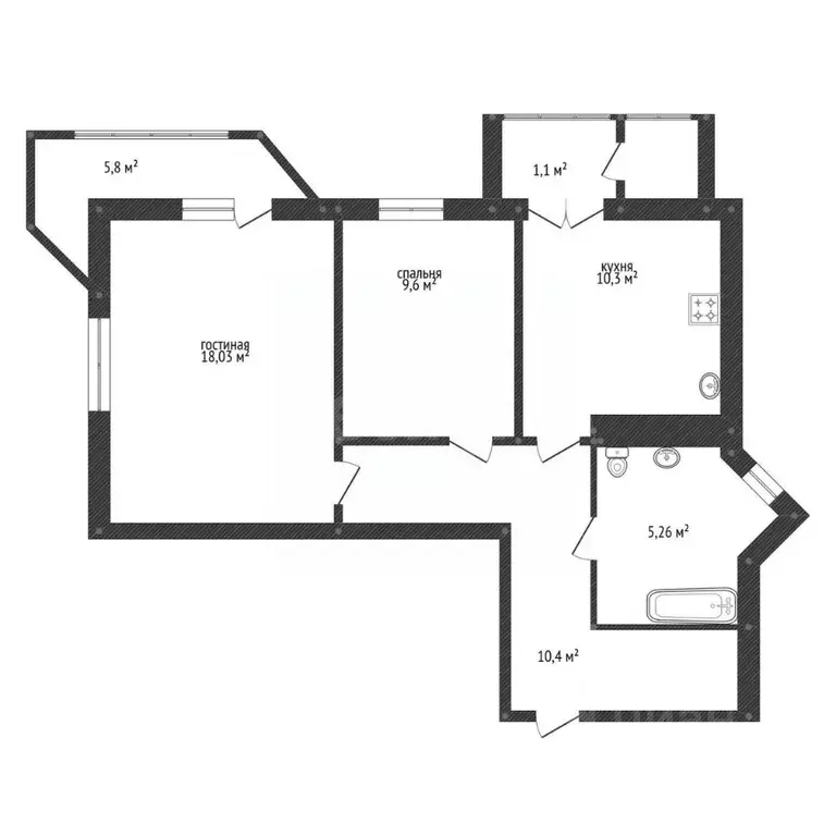 2-к кв. Башкортостан, Уфа бул. Давлеткильдеева, 16 (58.0 м) - Фото 2