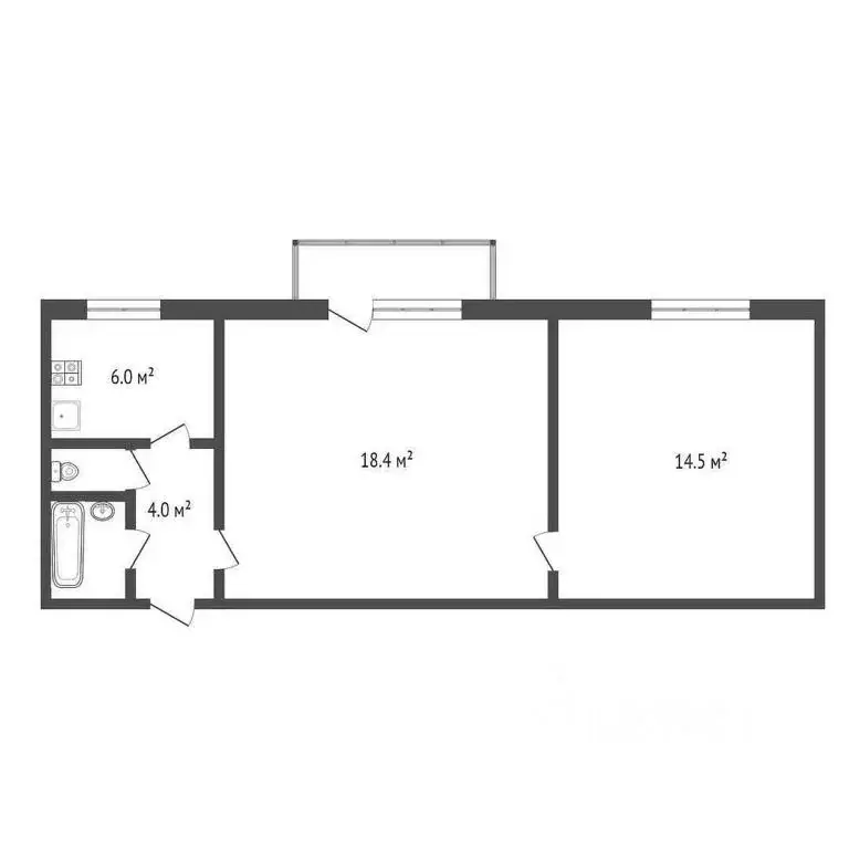 2-к кв. Татарстан, Казань ул. Кулахметова, 6 (50.0 м) - Фото 2