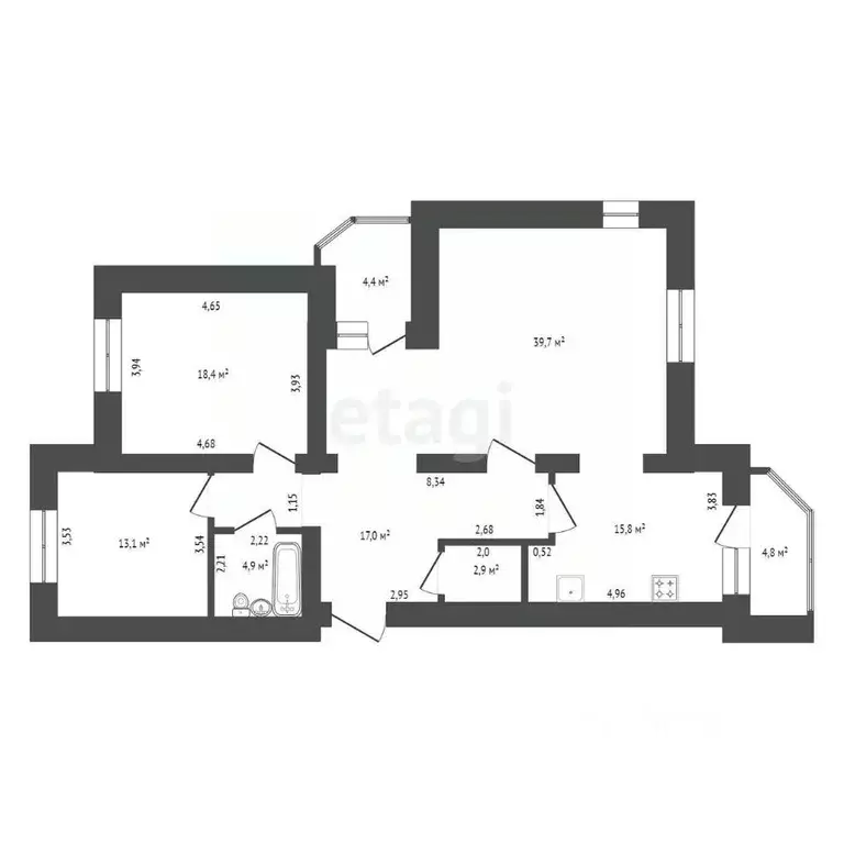 3-к кв. Башкортостан, Уфа Революционная ул., 111/2 (115.4 м) - Фото 1