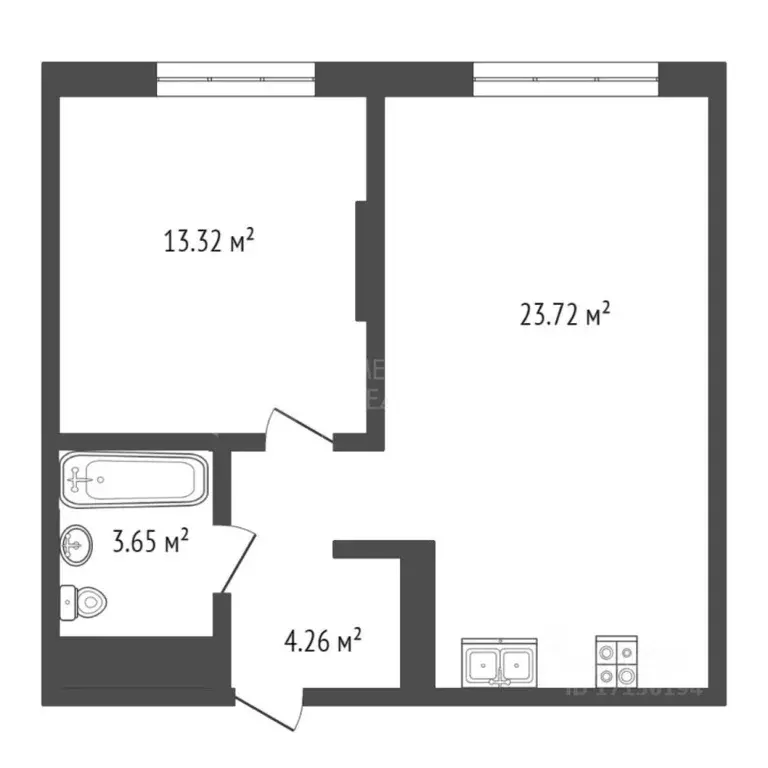1-к кв. Тюменская область, Тюмень ул. Василия Подшибякина, 11 (38.2 м) - Фото 2