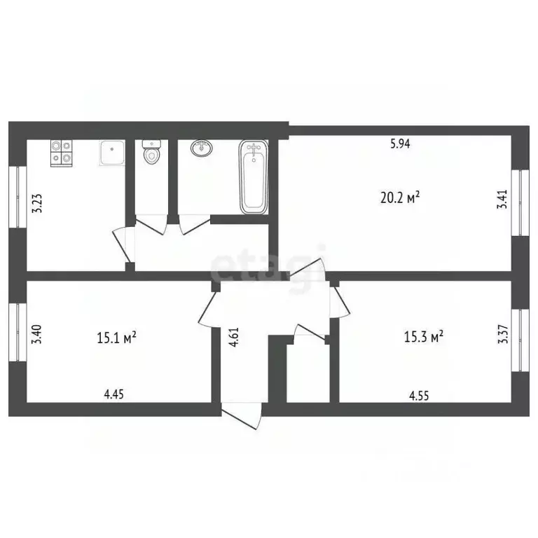 3-к кв. Москва Солнечногорская ул., 5К1 (77.1 м) - Фото 1