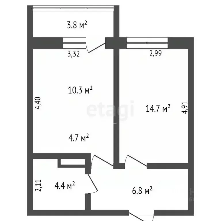 1-к кв. Томская область, Томск ул. Войкова, 47 (40.9 м) - Фото 1