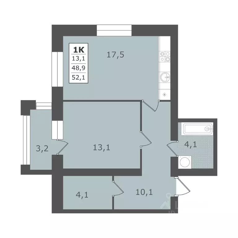 1-к кв. Ставропольский край, Ессентуки  (52.1 м) - Фото 1