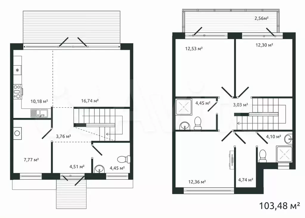 4-к. квартира, 103,5 м, 2/2 эт. - Фото 1