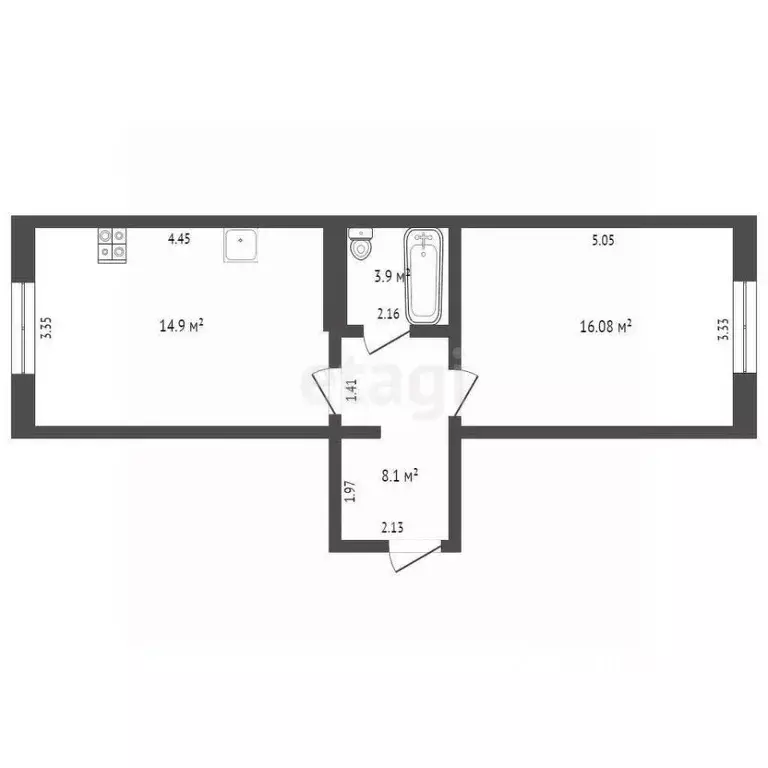 1-к кв. Ямало-Ненецкий АО, Тарко-Сале Пуровский район, Южный мкр, 4 ... - Фото 2