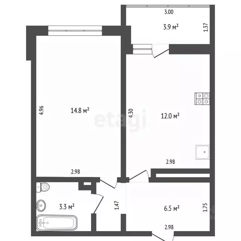 1-к кв. Тюменская область, Тюмень ул. Николая Федорова, 17 (36.6 м) - Фото 1