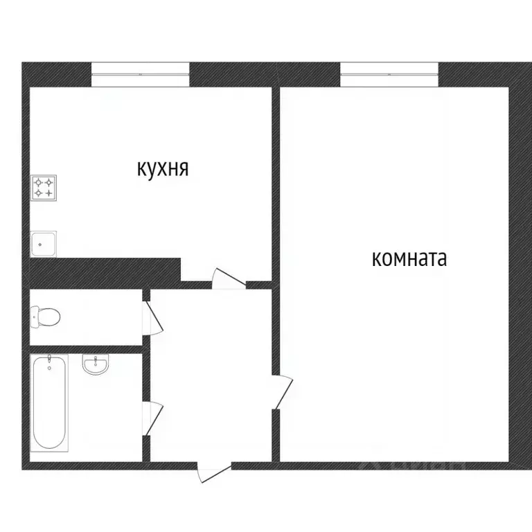 1-к кв. Ханты-Мансийский АО, Сургут ул. Энергетиков, 45 (30.3 м) - Фото 1