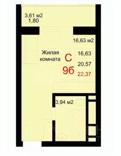 Студия Татарстан, Казань ул. Рауиса Гареева, 78 (22.37 м) - Фото 1