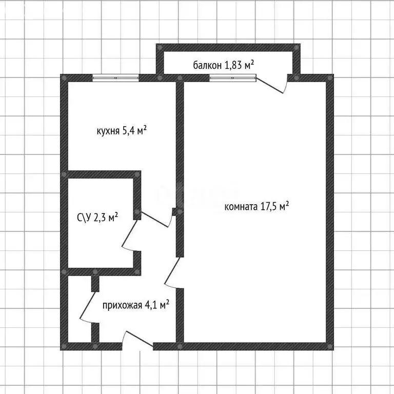 1-комнатная квартира: Майкоп, улица Коммунаров, 123 (29.6 м) - Фото 1