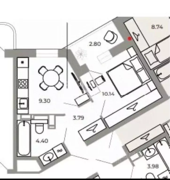 1-к кв. Липецкая область, Липецк ул. М.И. Неделина, 4Д (30.43 м) - Фото 1