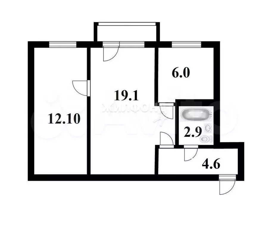 Комната 32,8 м в 2-к., 3/5 эт. - Фото 1