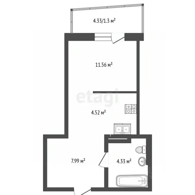 Студия Ростовская область, Ростов-на-Дону, Нахичевань ул. 23-я Линия, ... - Фото 2