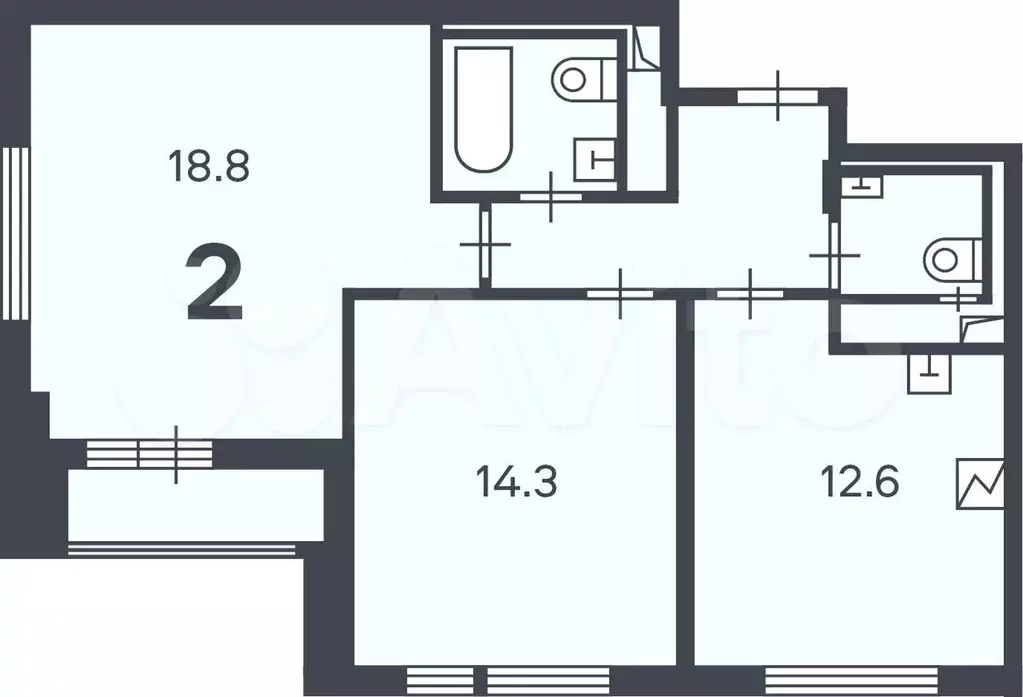 Аукцион: 2-к. квартира, 56,7 м, 8/16 эт. - Фото 1