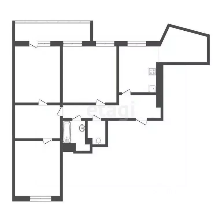 3-к кв. Тюменская область, Тюмень ул. Дружбы, 75 (107.0 м) - Фото 2