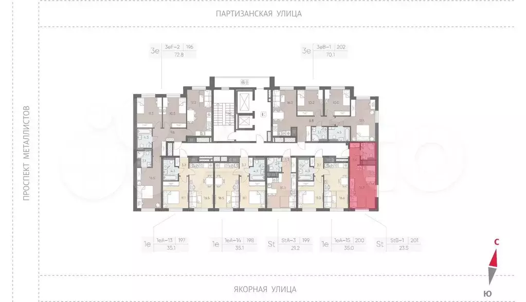 Квартира-студия, 23,5 м, 8/10 эт. - Фото 1
