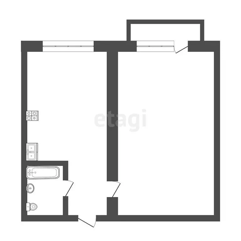 1-комнатная квартира: Нальчик, улица Тарчокова, 125А (38.5 м) - Фото 0