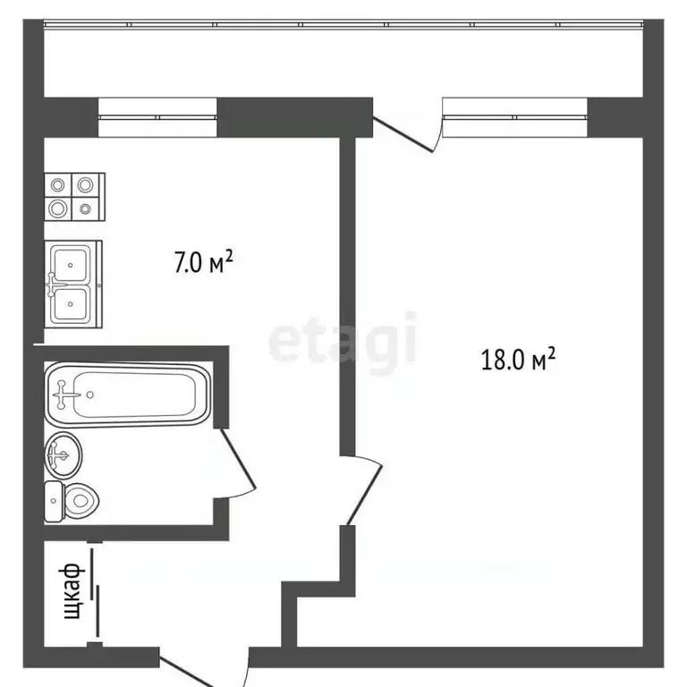 1-к кв. Вологодская область, Харовск Каменная ул., 52 (32.5 м) - Фото 2