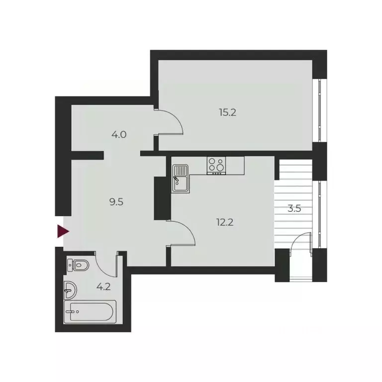 1-к кв. Новосибирская область, Новосибирск Оскар жилой комплекс (48.6 ... - Фото 1