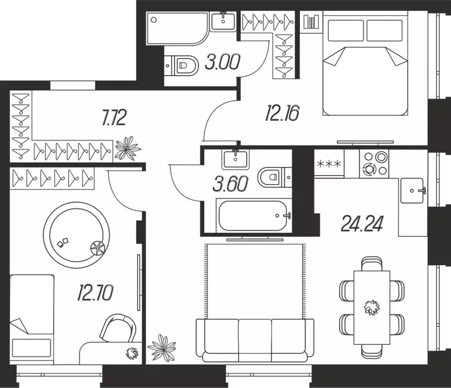 Продаётся 2-к квартира, 63.42 м - Фото 1