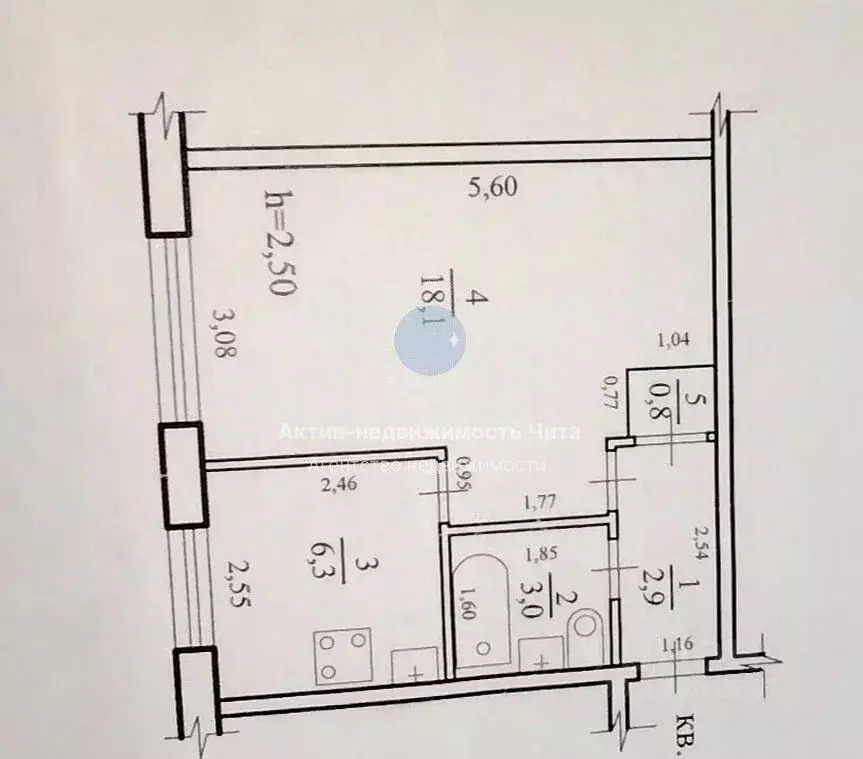 1-к кв. Забайкальский край, Чита ул. Весенняя, 8 (31.1 м) - Фото 2