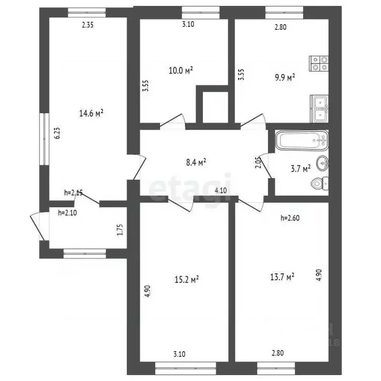 Дом в Омская область, Таврическое рп ул. Совхозная, 25кв2 (61 м) - Фото 2
