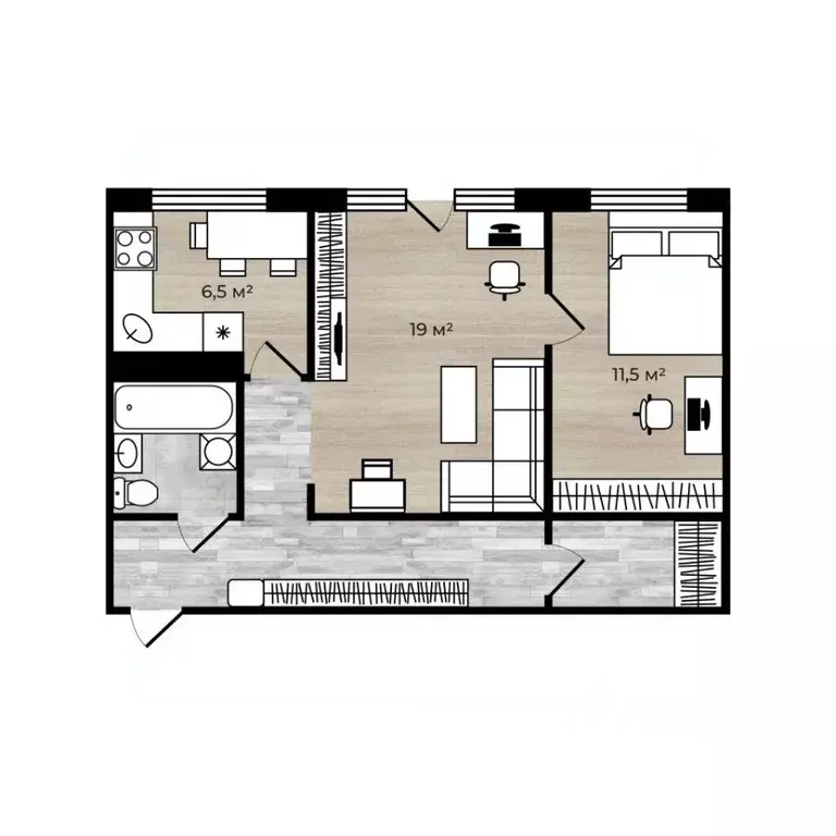 2-к кв. Ярославская область, Ярославль ул. Бахвалова, 9Б (42.0 м) - Фото 2