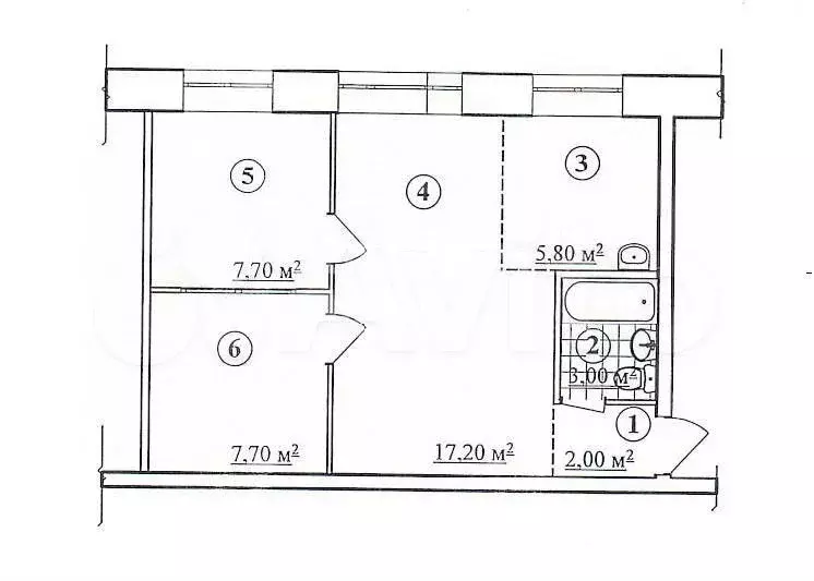 2-к. квартира, 43 м, 4/5 эт. - Фото 0