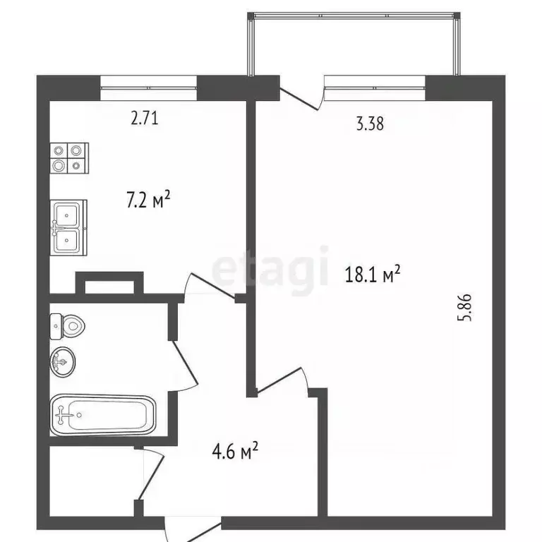 1-к кв. Вологодская область, Грязовецкий муниципальный округ, д. Юрово ... - Фото 2