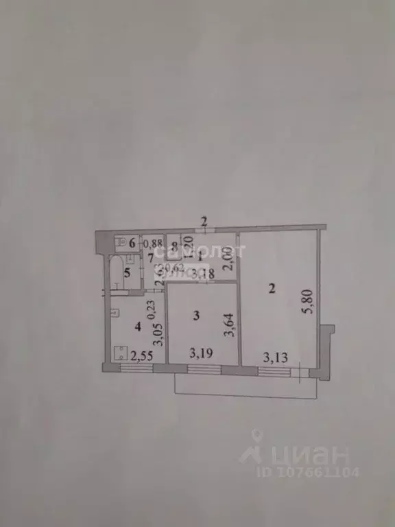 2-к кв. Липецкая область, Липецк 9-й мкр, 20 (49.8 м) - Фото 2